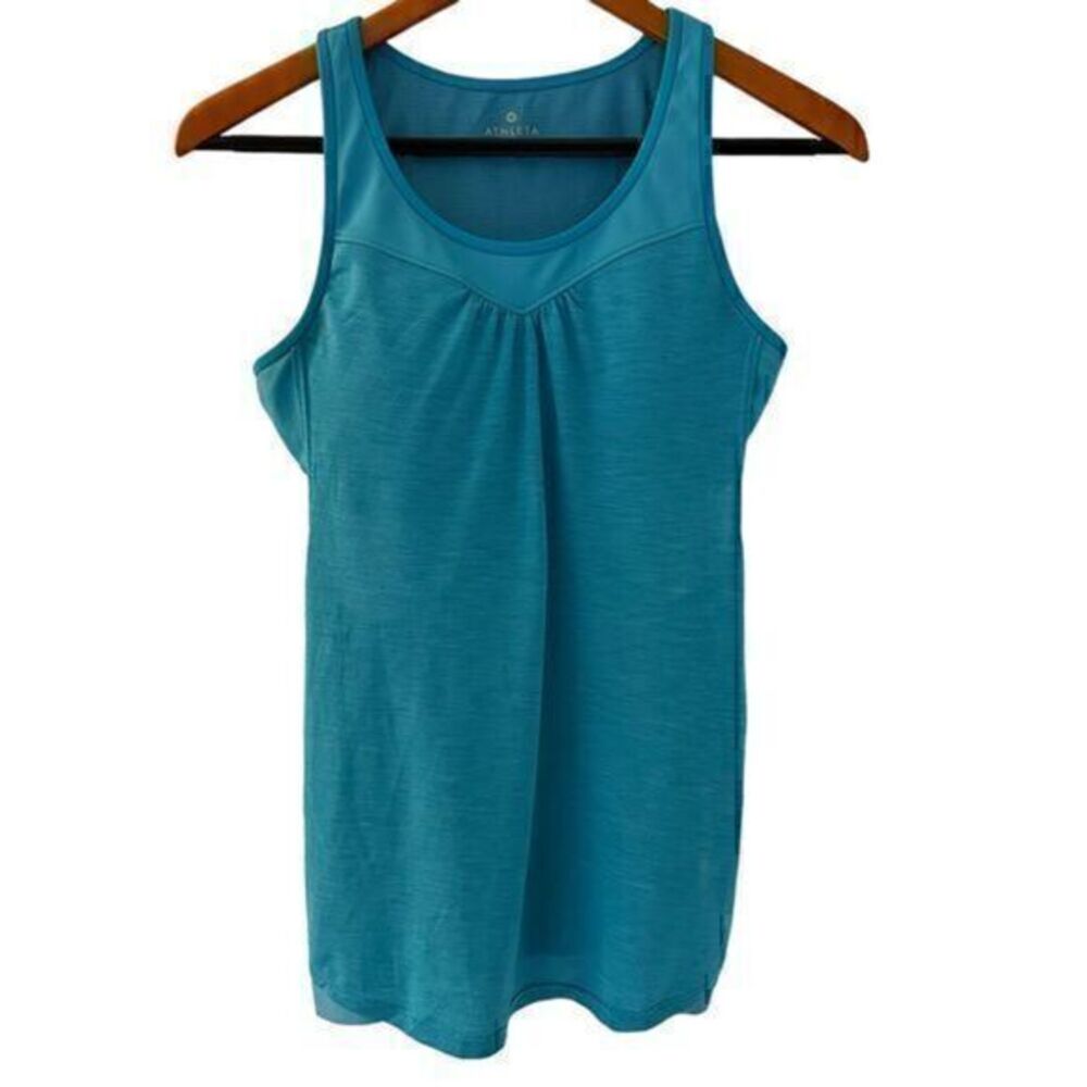 Athleta Blue Mesh Gel Supercharged 2-in-1 Stretchy Workout Tank Top Size S